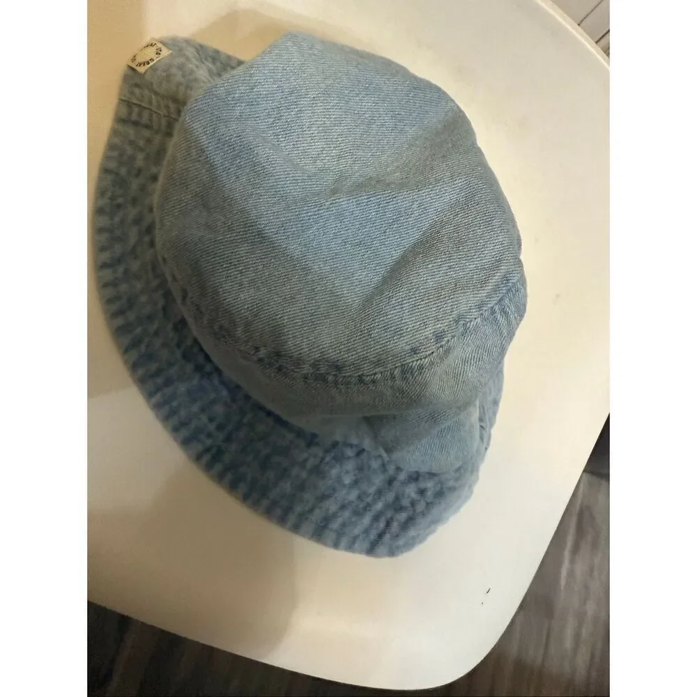 Zara Kids Unisex Washed Denim Cotton Lightweight Summer Bucket Hat Blue